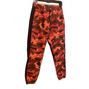 American Bazi Camouflage Cargo Jogger Pants Red and Black